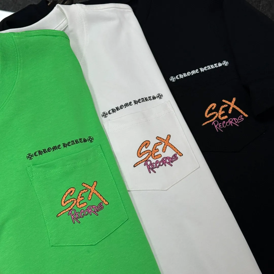 P180 Chrome Hearts 25 high version fabrics made of 300g high-density pure cotton, no deformation, no shrinkage, complete with three labels, same style for men and women, process: digital printing, color: white, black, green, SIZE: S-XL
